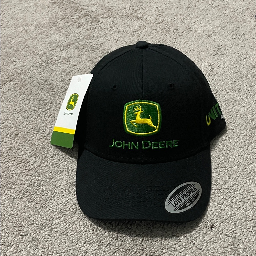 John Deere Black and Green Logo Hat
